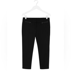 Ann Taylor Loft Women's Size 2 Black Marisa Cropped Pants Front Zip Pockets.